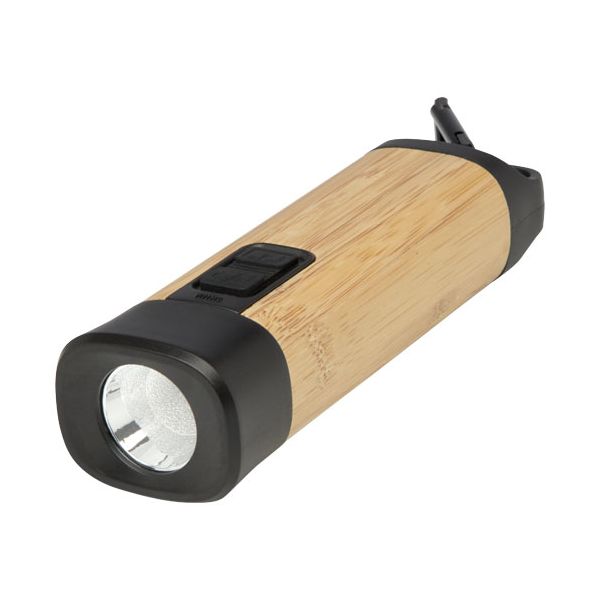 Lanterna de plástico reciclado de bamboo/RCS com mosquetão 