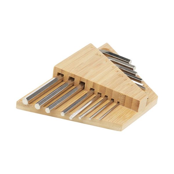 Conjunto de ferramentas com chaves sextavadas em bamboo 