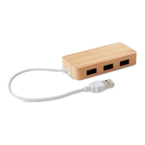 HUB USB em bambu
